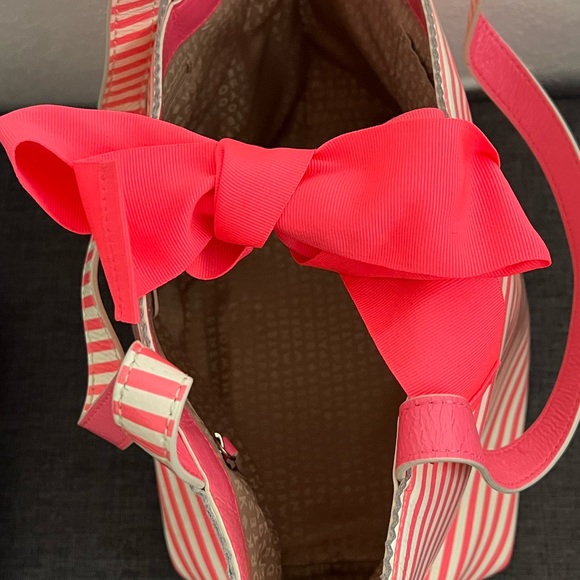 Kate Spade Neon Pink Striped Tote - Picture 5 of 7